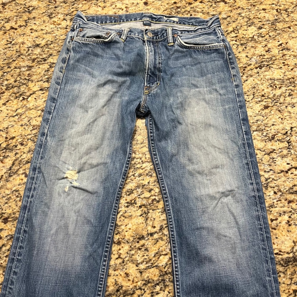 Polo Ralph Lauren Mens Distressed Straight Leg Blue Jeans 34x32 Medium‎ Wash